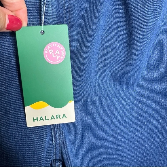 NWT Halara Washed Denim Bleached Blue Size Large - Picture 5 of 9